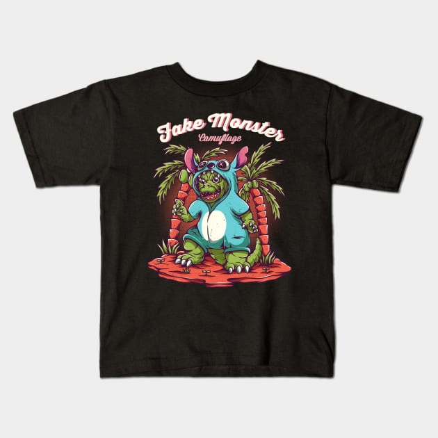 Fake Monster Kids T-Shirt by footmark studio